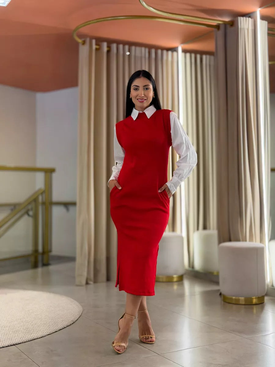 Vestido Isis Vermelho - Bella Aurora