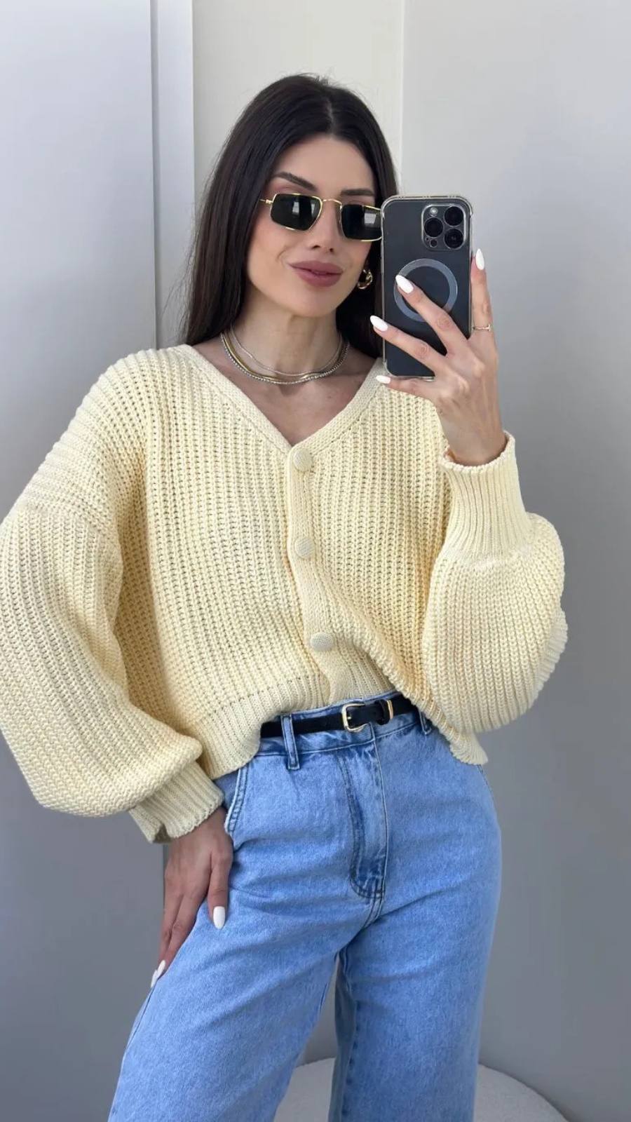 CARDIGAN TRICÔ CLÁSSICO CHIC - Bella Aurora