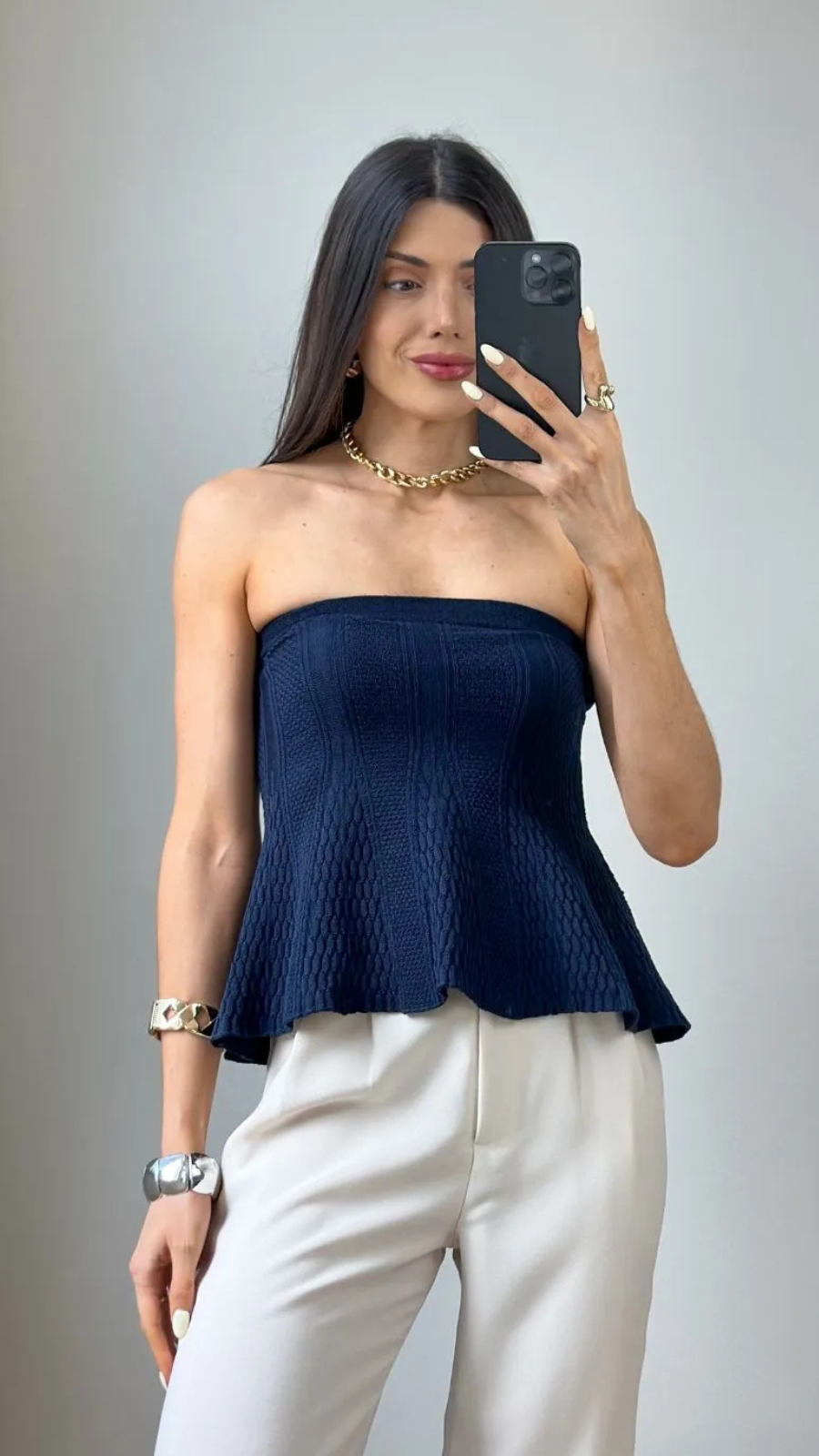 BLUSA TOMARA QUE CAIA PEPLUM - Bella Aurora