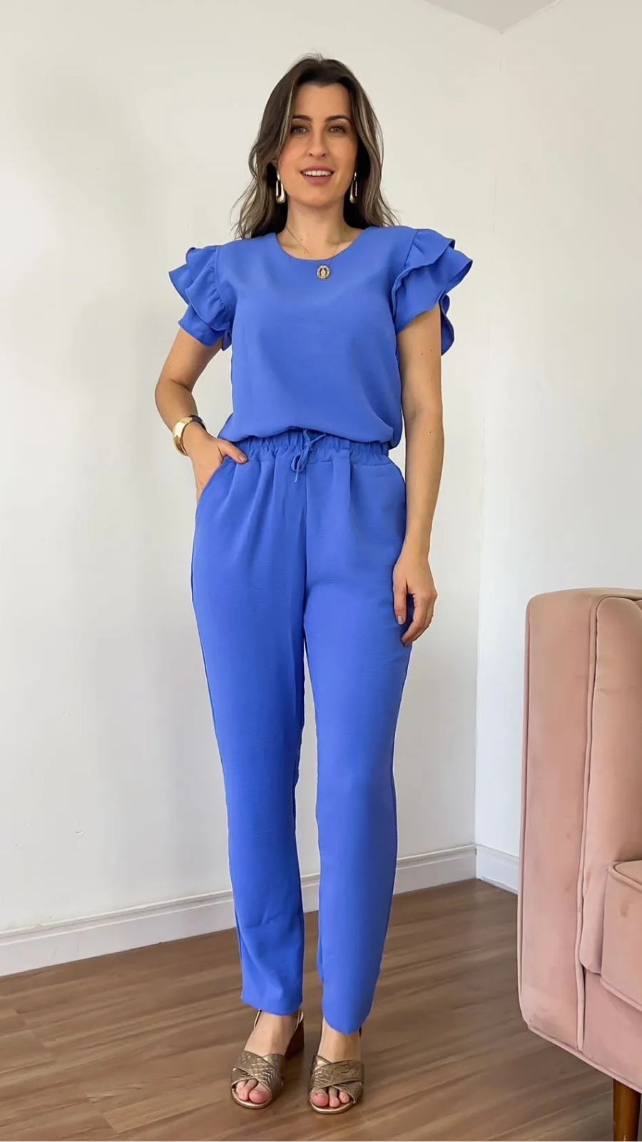 Conjunto Fabiana Duna Azul ceu - Bella Aurora