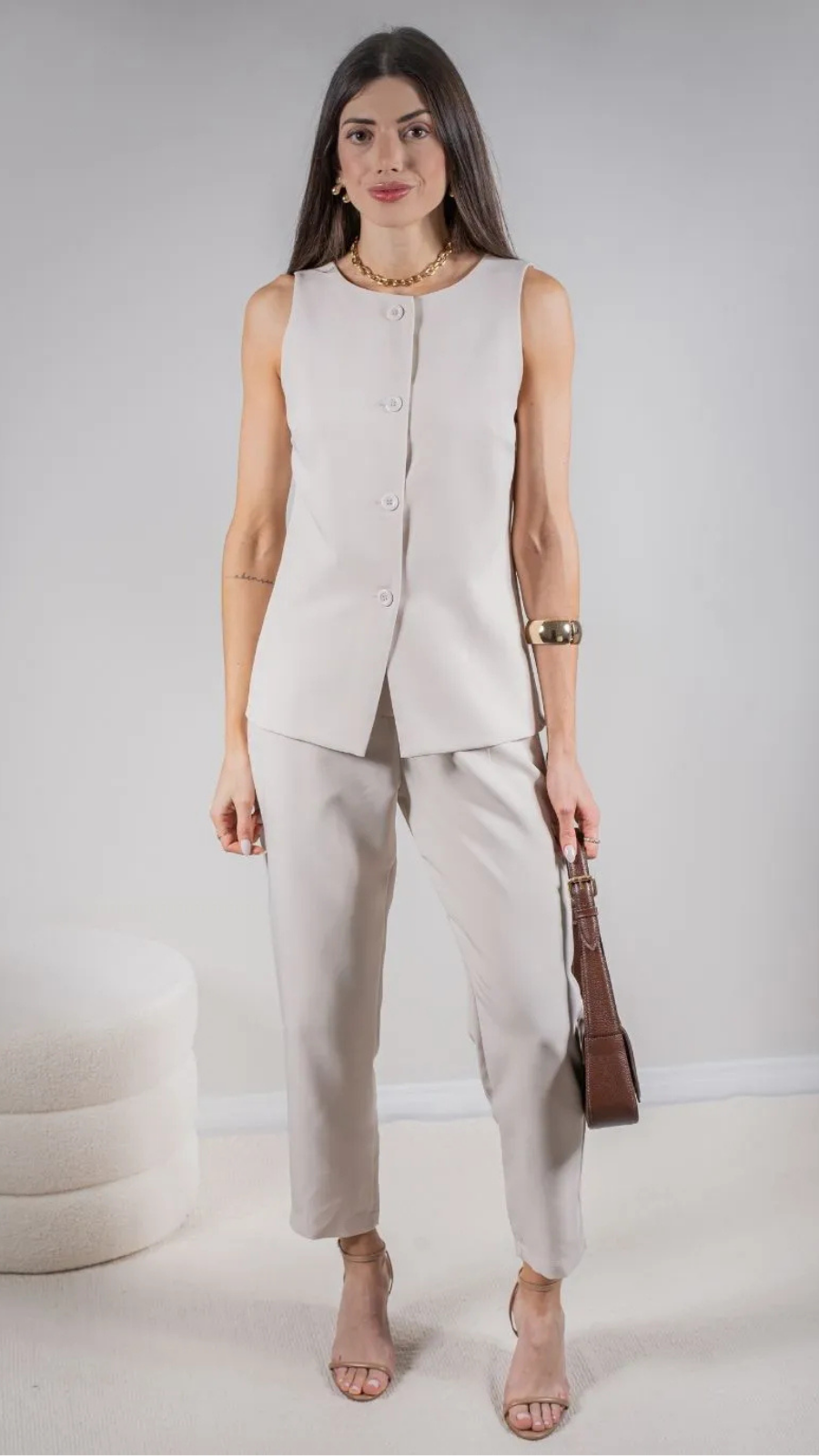 CONJUNTO ALFAIATARIA COLETE E CALÇA - Bella Aurora