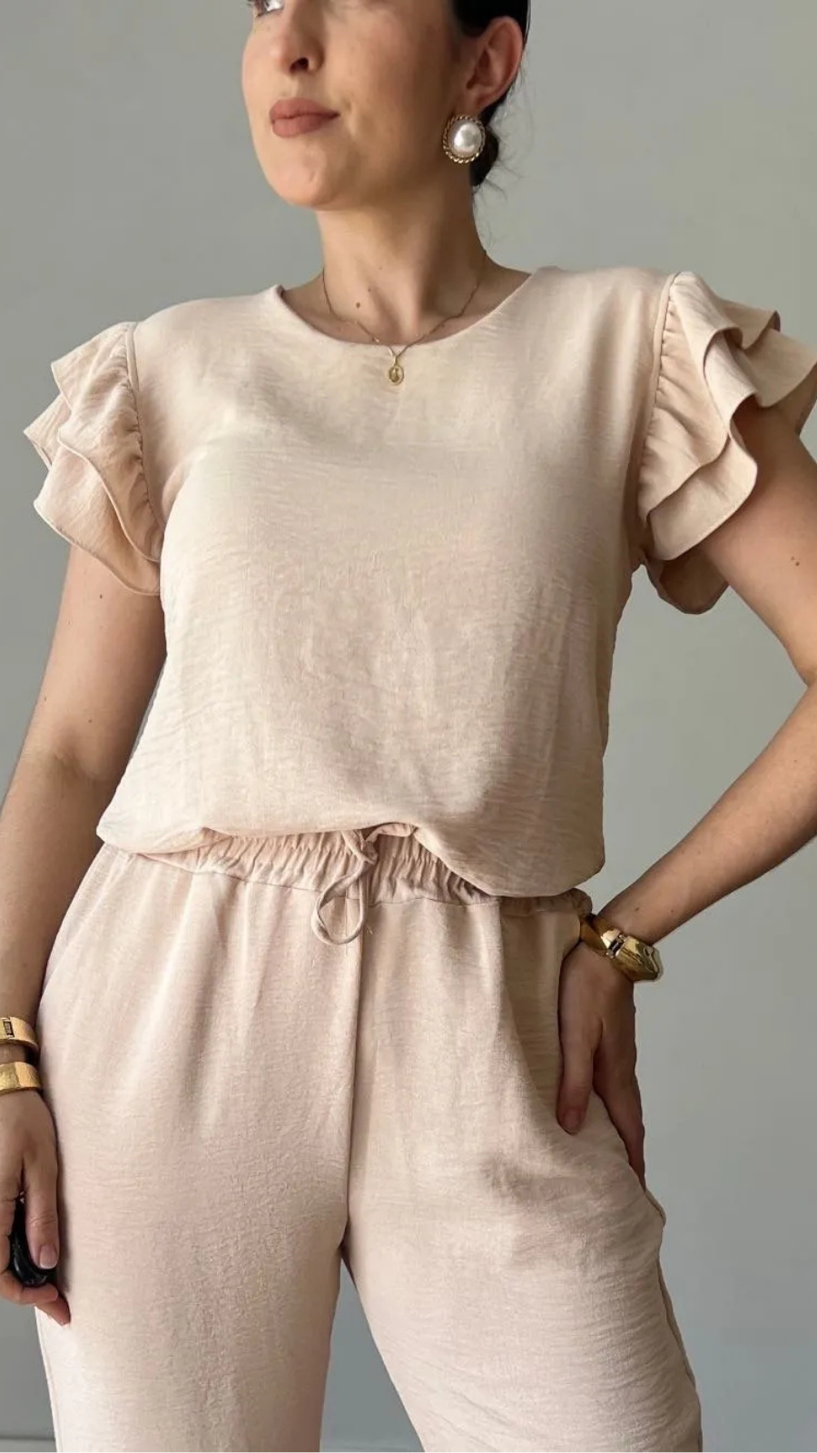 Conjunto Fabiana Duna bege - Bella Aurora