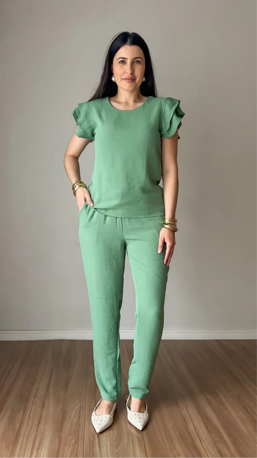 Conjunto Fabiana Duna verde militar - Bella Aurora