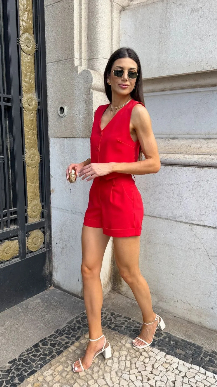 CONJUNTO ALFAIATARIA SHORTS - Bella Aurora