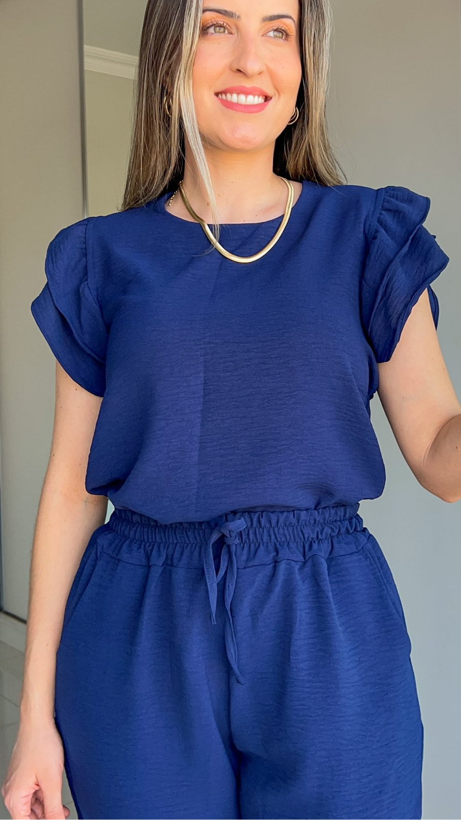 Conjunto Fabiana Duna azul marinho - Bella Aurora