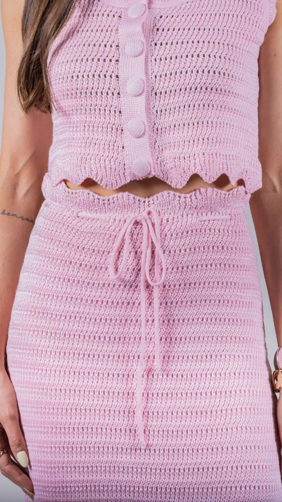 CONJUNTO TRICÔ CROCHÊ - Bella Aurora