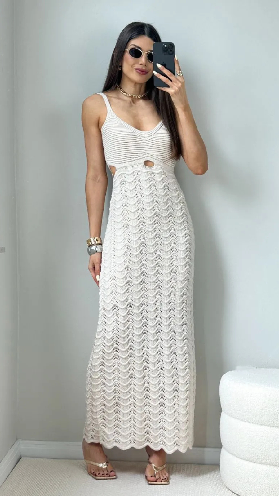 VESTIDO TRICÔ RECORTE LONGO - Bella Aurora