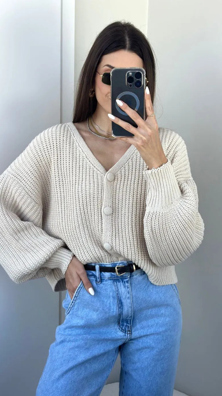 CARDIGAN TRICÔ CLÁSSICO CHIC - Bella Aurora