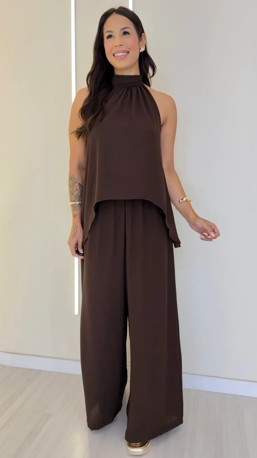 CONJUNTO FLORENÇA MARROM - Bella Aurora