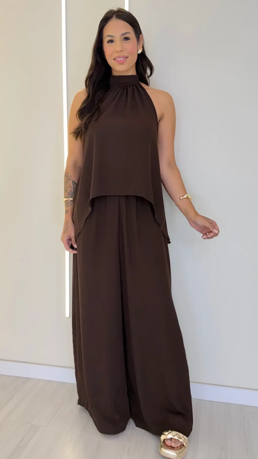 CONJUNTO FLORENÇA MARROM - Bella Aurora