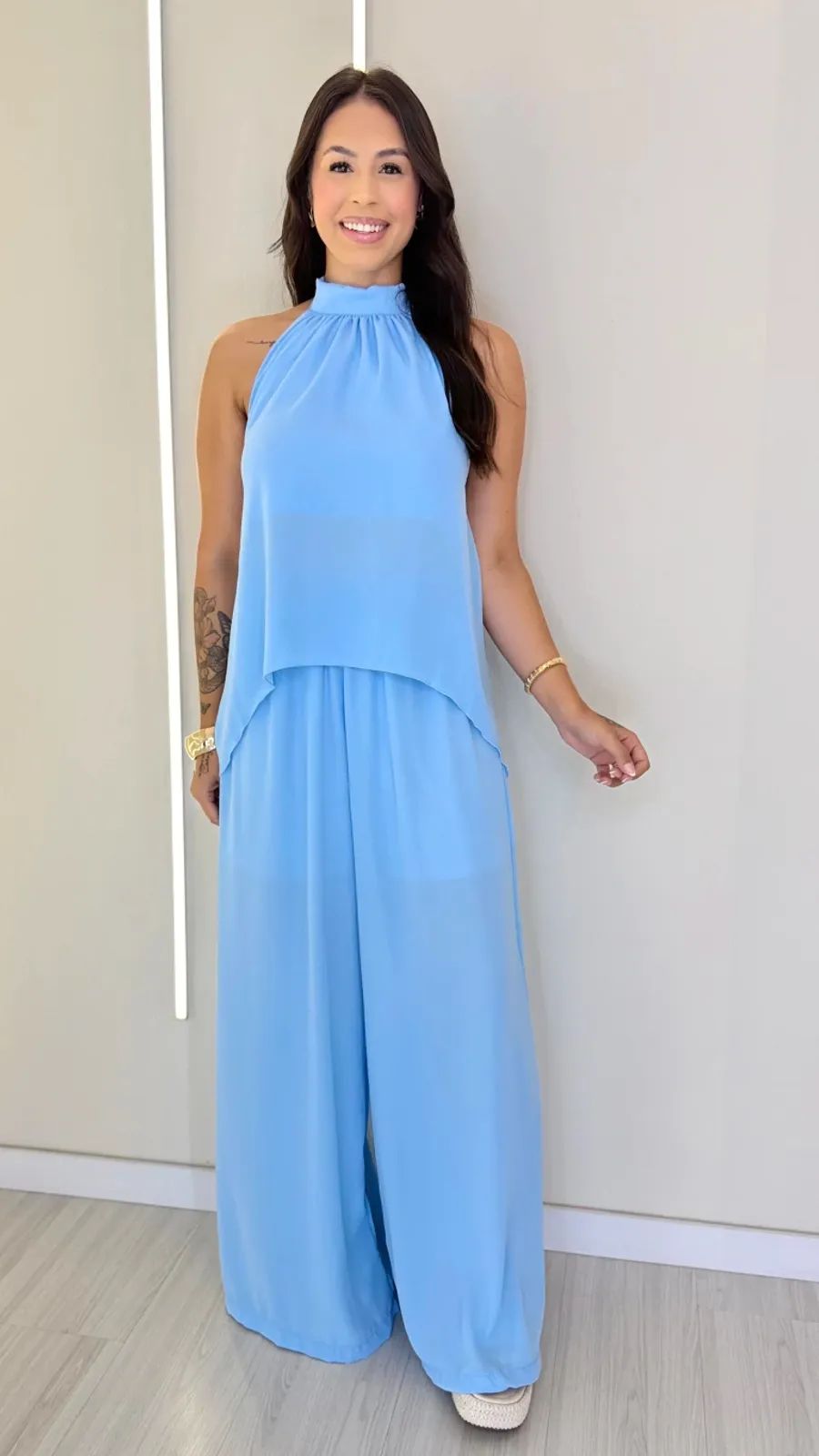 CONJUNTO FLORENÇA AZUL BEBÊ - Bella Aurora